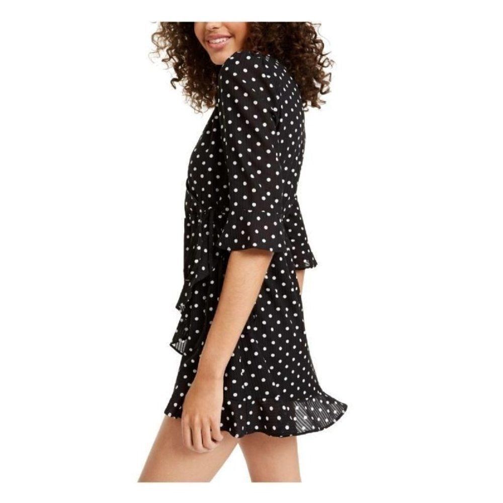 Q+A Los Angeles Polka Dot Long Sleeve Dress